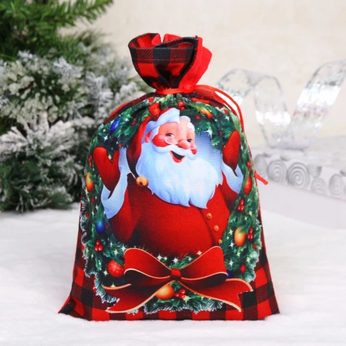 Мешок подарочный  "А вот и Дед Мороз" 21*32 см