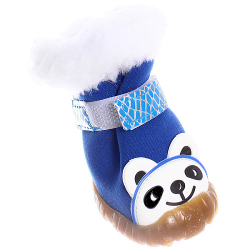 Ботинки зимние для животных МОДНЫЙ БРО, на липучке, цвет синий, размер 4, 5,5см_4