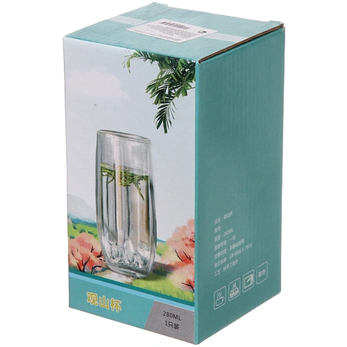 Стакан стеклянный с двойными стенками 330мл Хай-Тек Горы_6