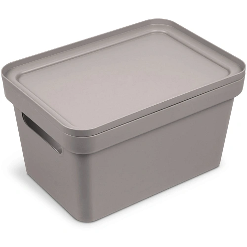 Корзина для хранения с крышкой "Фортуна", цвет коричнево-серый, 27*19*15см С745КСЕР