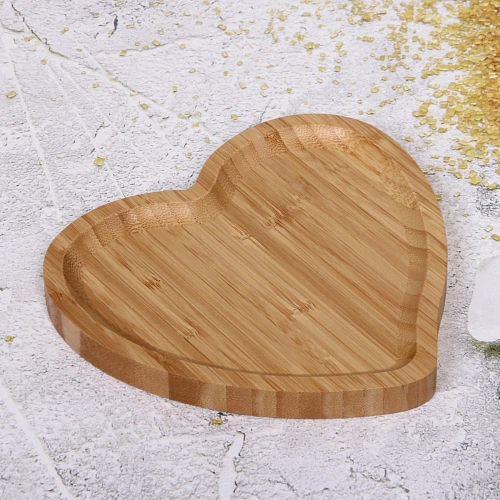 Поднос бамбуковый для подачи блюд SHEF 1819см Сердце_3