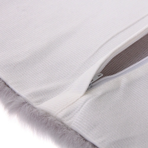Чехол для декоративной подушки SOFI, 4343 см, иск мех, цвет светло-серый_6