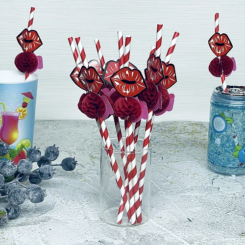 Трубочка для коктейля "Поцелуй", 24 см, d-6 мм (набор 10 шт)