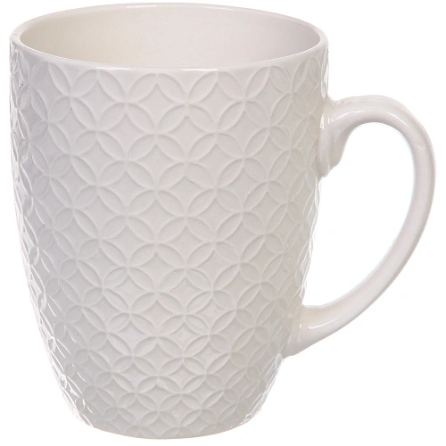 Кружка керамическая 450мл "Белая" ромбы
