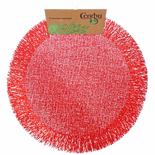 Салфетка на стол 38см "Гранада" плетеная, красная