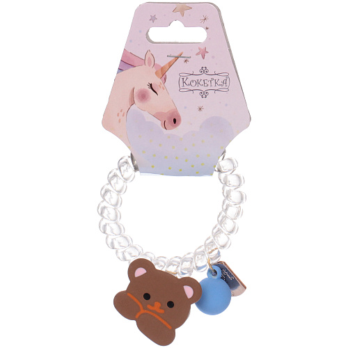 Резинка для волос силиконовая Salon Bon Bon, мишка, микс 5 цветов, d-5,5см, ( подвес единорог)_7