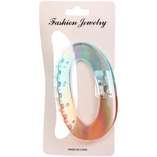 Заколка-краб для волос Мон Пион, овал, микс 6 цветов, 9,5см (Блистер)_3