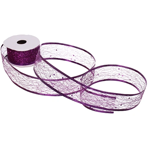 Лента для декорирования Изящная 4 см, 2,7 м, Фиолетовый (микс дизайнов)_7