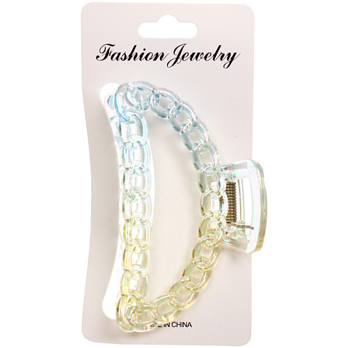 Заколка-краб для волос Мон Пион, цепочка, микс 6 цветов, 9,5см (Блистер)_9