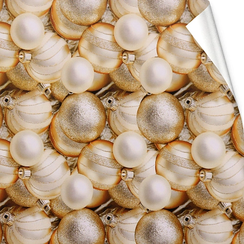 Бумага упаковочная 50х70 см "Волшебные шары",  шампань (1 лист)