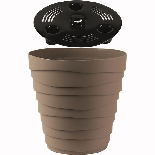 Кашпо для цветов пластиковое 3,5л d-19,7см Бархан Мокачино_2