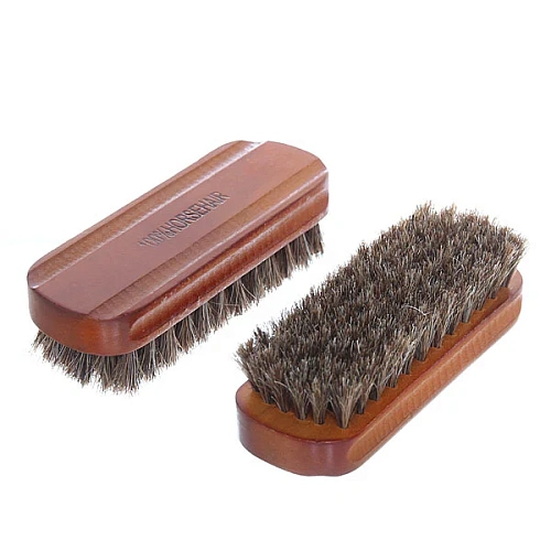 Щетка для обуви деревянная с натуральным ворсом "Нужные вещи", цвет коричневый, 13,5см