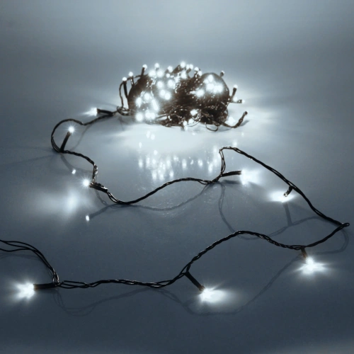 Гирлянда для дома НИТЬ 10 м 80 ламп LED черный пров.,8 реж, IP-20, Белый (ПЕРВАЯ ЦЕНА)