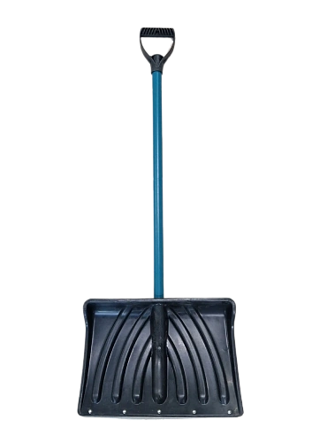 Лопата снеговая "Крепыш-2" 465*340 мм, пластик.с клёп. пл.,со стеклок/ч и V-ручкой, d=32