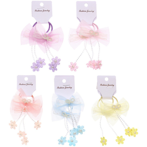 Резинки для волос детские 2шт "КОНФЕТКИ", бабочки, микс 5 цветов, d-3см