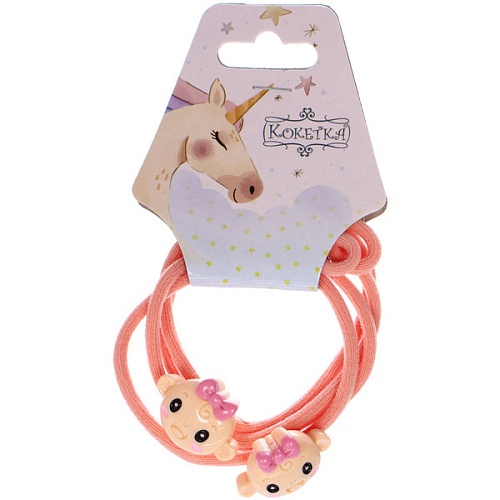 Резинки для волос 2шт МИМИШКА, малыш, микс 5 цветов, d-5,5см (подвес Единорог)_6