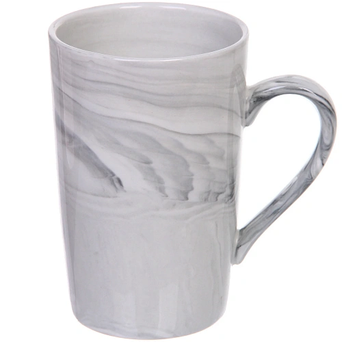 Кружка керамическая 400мл в наборе 2шт Мрамор, высокая_4