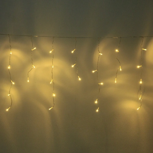 Гирлянда для дома БАХРОМА ш1,5м* в30/50 см 48 ламп LED, прозрачн.пров, 8 реж, IP-20, Теплый белый