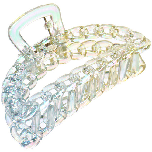 Заколка-краб для волос Мон Пион, цепочка, микс 6 цветов, 9,5см (Блистер)_12