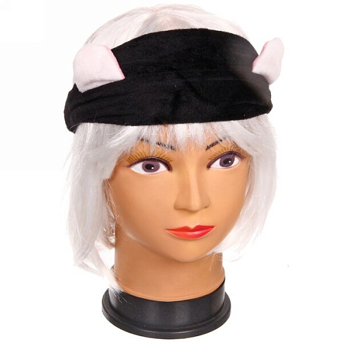 Повязка банная на волосы Кошечка, цвет черный_5