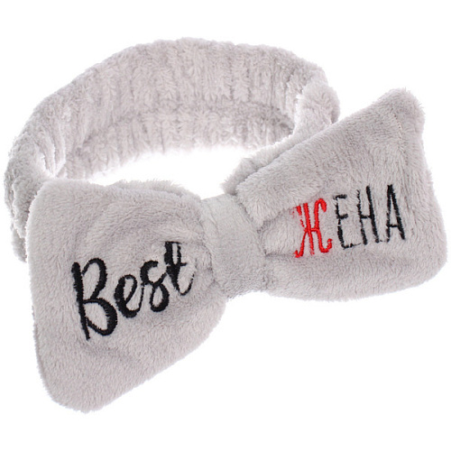 Повязка на голову New collection Vostok - Best жена, цвет розовый, серый, голубой и сиреневый, 206см ( упаковка белый ZIP пакет )_12