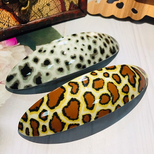 Заколка автомат Lady Collection - Сафари, овал, 6 цветов, 92,5см (Кокетка)_12