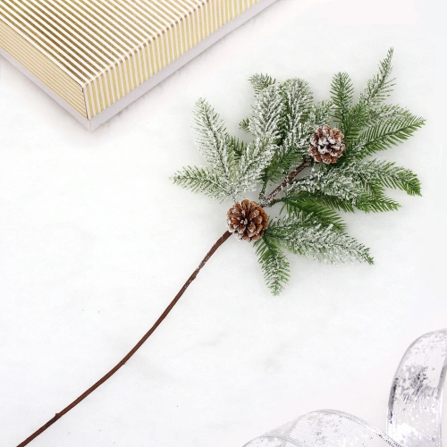 Ветка хвойная "Сказочная зима" 65 см