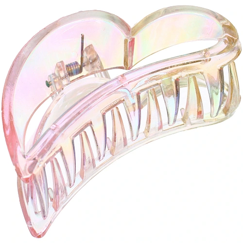 Заколка-краб для волос Мон Пион, сердце, микс 6 цветов, 9см (Блистер)_10