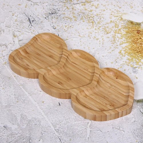 Менажница бамбуковая SHEF 3415см Сердце 3секции_3