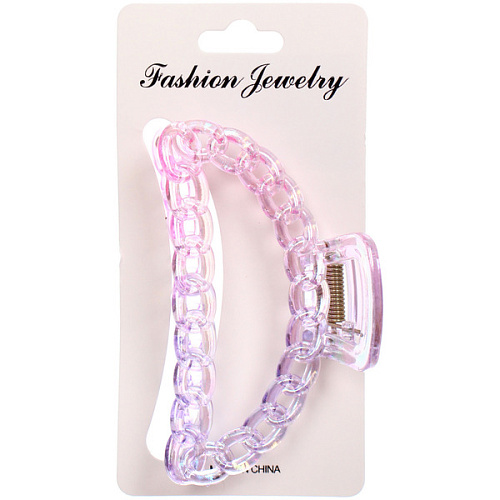 Заколка-краб для волос Мон Пион, цепочка, микс 6 цветов, 9,5см (Блистер)_3