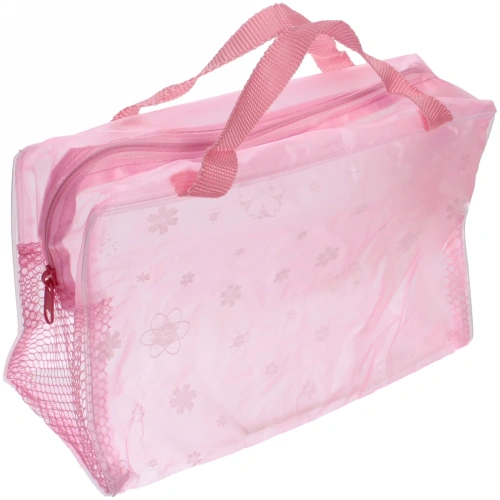 Косметичка &quot;Adventure - Feathers&quot;, ромашки, цвет розовый, текстильные ручки, 24*17см