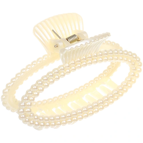 Заколка-краб для волос Мон Пион, овал, цвет белый, 9,5см (Блистер)_4