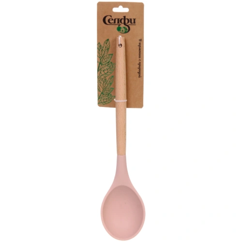 Ложка кухонная силиконовая "CooKstyle" розовая 31,5*7см
