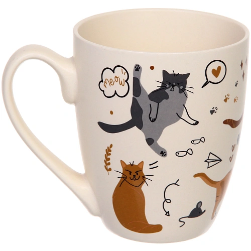 Кружка керамическая 350мл Славные котики, микс 4рисунка_10