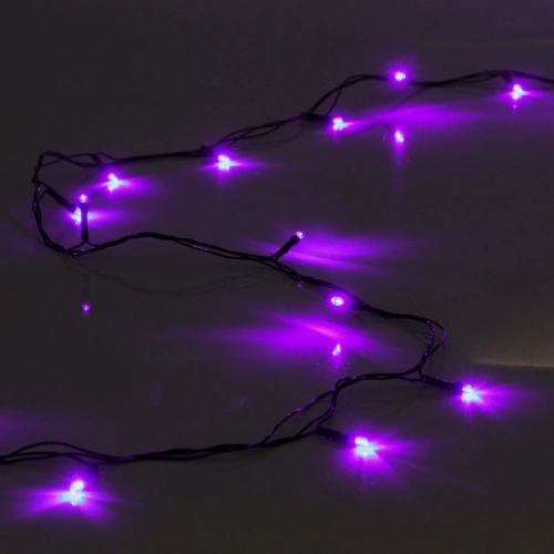 Гирлянда для дома  1,5м 12 ламп LED зелёный пров.,8 реж, IP-20, Фиолетовый