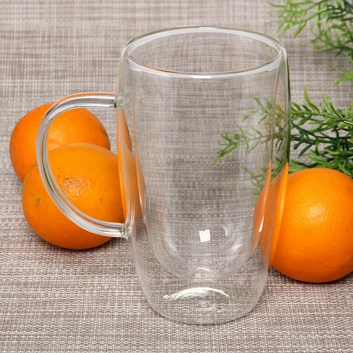 Кружка стеклянная с двойными стенками 450мл Хай-Тек высокая_6