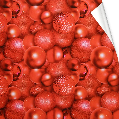 Бумага упаковочная 50х70 см "Волшебные шары", красный