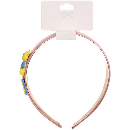 Ободок для волос детский БАМБИ БУМ, бантик и мишка, цвет розовый, лавандовый и голубой, 3см_4