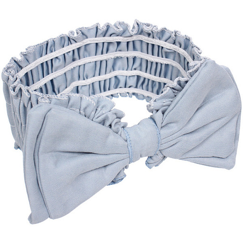 Повязка на голову косметическая ДАЙМОНД РУШ, бантик, цвет белый, пудровый, небесный и лиловый, 207см (ZIP пакет)_8