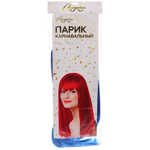 Парик карнавальный Роскошь 50 см (120 гр), Синий_5