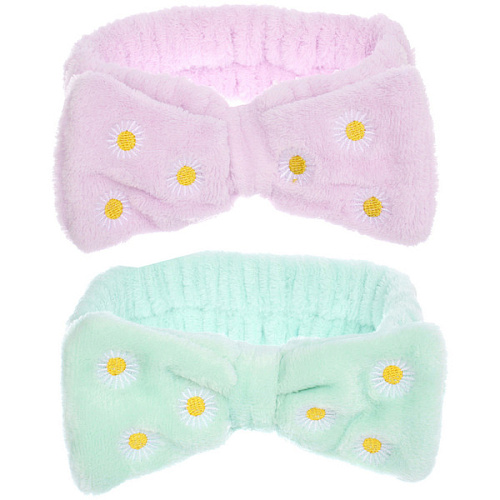 Повязка на голову New collection Vostok - Ромашки, цвет сиреневый и голубой, 206см ( упаковка белый ZIP пакет )_9