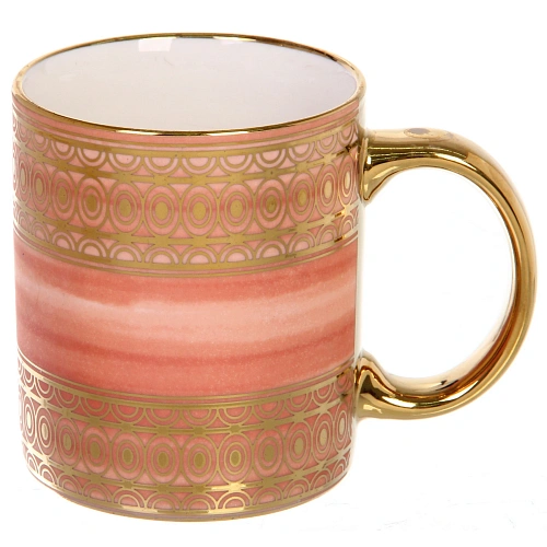 Кружка керамическая 350мл Золотой узор, микс 4рисунка_4