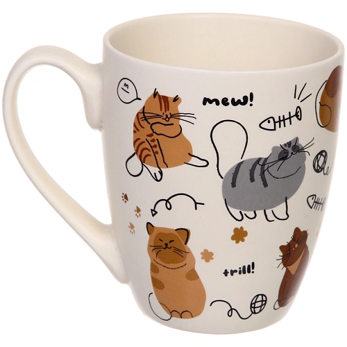 Кружка керамическая 350мл Славные котики, микс 4рисунка_16
