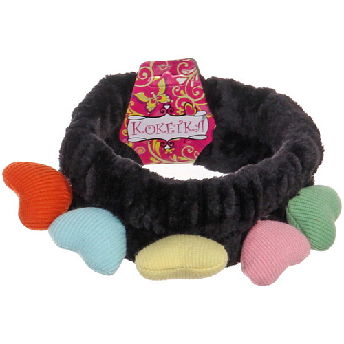 Повязка на голову Кокетка - Сердечки, микс 6 цветов, 206см_14