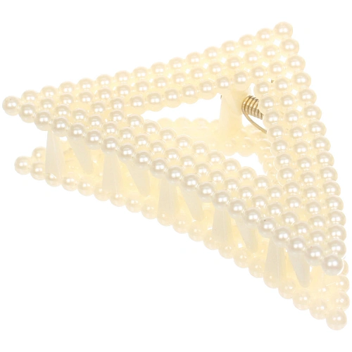 Заколка-краб для волос Мон Пион, треугольник, цвет белый, 8,5см (Блистер)_3