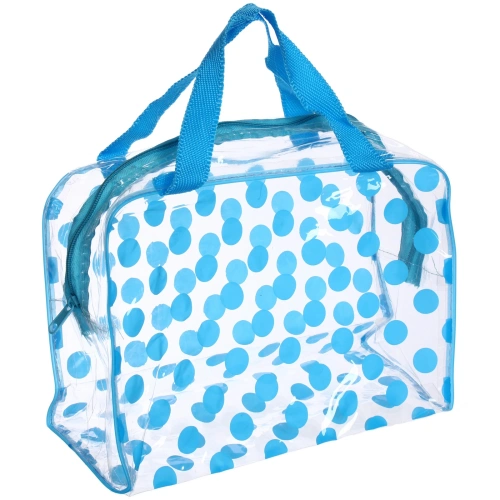 Косметичка прозрачная &quot;Adventure - Peas&quot;, круги, цвет голубой, 16*23*9см