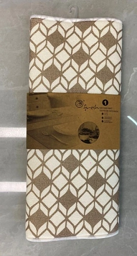 Коврик для сушки посуды 38*50см "Ромбы" бежевые