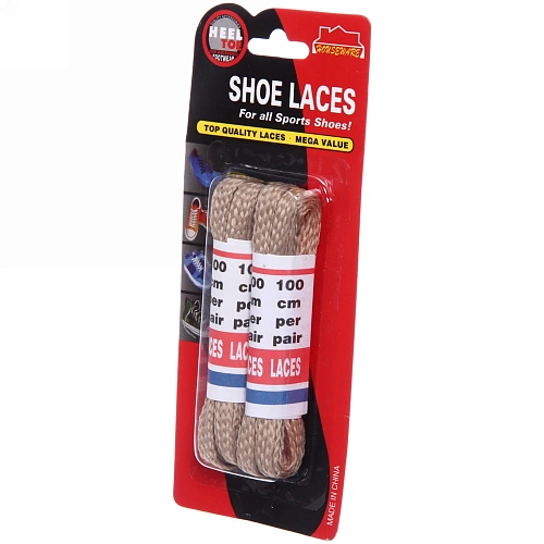 Шнурки для обуви, плоское сечение, цвет бежевый 2 пары 100см_6