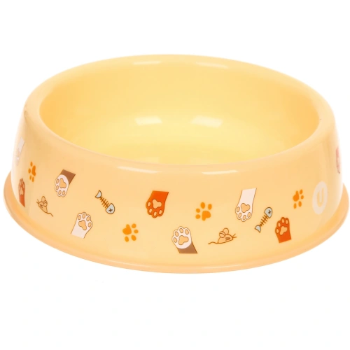 Миска пластиковая "МОЙ БРО - Любимые лапки!, цвет бежевый  21*6,5см (логотип на миске) 700мл