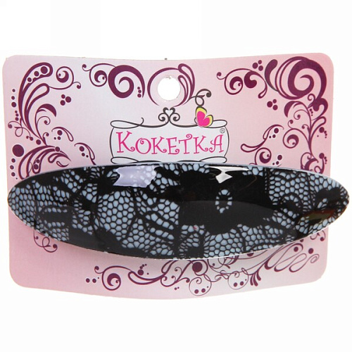 Заколка автомат Lady Collection - Кружево, овал, 6 цветов, 92,5см (Кокетка)_16